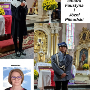 Św. Faustyna Kowalska, Józef Piłsudski i narrator - Maja, Kacper i p. Marzena