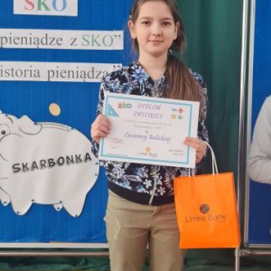 Zwyciężczyni konkursu matematycznego z klasy IIIa - Zuzanna Balicka