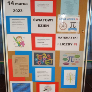 Dekoracja przygotowana na Dzień Liczby Pi