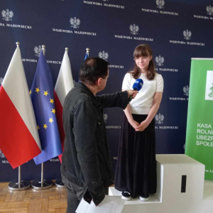 Pierwszy w życiu wywiad do telewizji.