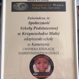 Zaświadczenie o adoptowaniu szkoły