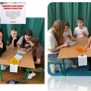 Klasy VIa i VIIb podczas testu wiedzy o bohaterze...