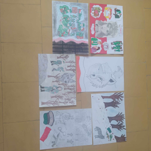 Prace plastyczne "Żołnierze Wyklęci" wykonane przez naszych uczniów